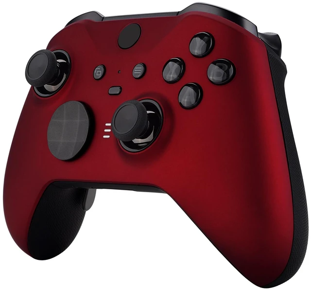 Alt view image 5 of 7 - eXtremeRate Faceplate Cover for Xbox Elite 2 Controller, Scarlet Red Soft Touch Front Housing Shell Replacement Kit for Xbox One Elite Series 2 Model 1797 - Controller Not Included