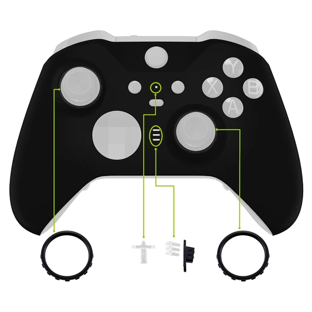 Alt view image 4 of 7 - eXtremeRate Black Soft Touch Grip Faceplate Cover, Front Housing Shell Case Replacement Kit for Xbox One Elite Series 2, Xbox Elite 2 Core Controller Model 1797 - Controller NOT Included