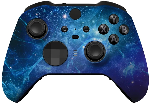 Main image of eXtremeRate Blue Nebula Replacement Faceplate Cover for Xbox One Elite Controller Series 2 (Model 1797), Soft Touch Front Housing Shell Case & Accent Rings for Xbox Elite Series 2 Core Controller