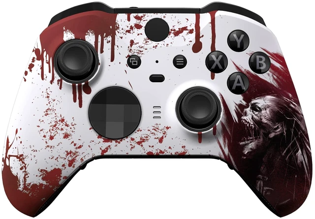 Main image of eXtremeRate Blood Zombie Replacement Faceplate Cover for Xbox One Elite Controller Series 2 (Model 1797), Soft Touch Front Housing Shell Case & Accent Rings for Xbox Elite Series 2 Core Controller