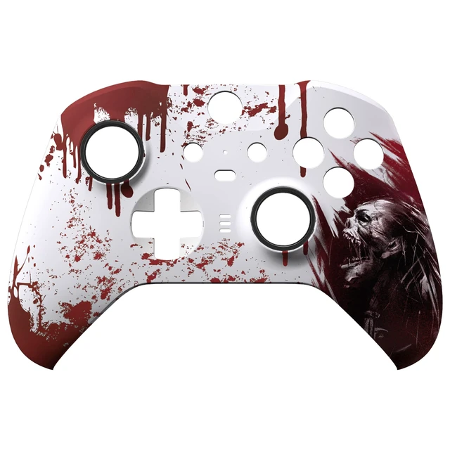 Alt view image 3 of 7 - eXtremeRate Blood Zombie Replacement Faceplate Cover for Xbox One Elite Controller Series 2 (Model 1797), Soft Touch Front Housing Shell Case & Accent Rings for Xbox Elite Series 2 Core Controller