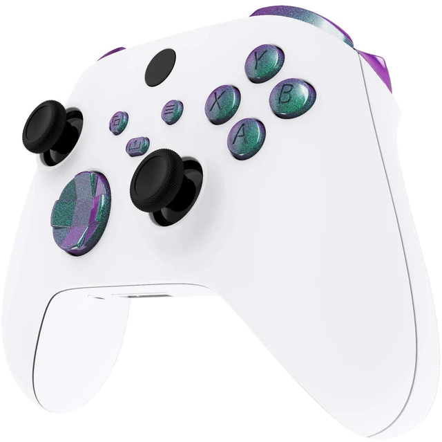 Alt view image 5 of 7 - eXtremeRate Replacement Buttons for Xbox Core Wireless Controller, Chameleon Purple Blue Bumpers Trigers Dpad ABXY Start Back Sync Share Keys Accessories Parts for Xbox Series X & S Controller