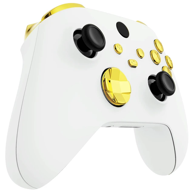 Alt view image 4 of 7 - eXtremeRate Replacement Buttons for Xbox Core Wireless Controller, Chrome Gold Glossy Custom LB RB LT RT Bumpers Trigers Dpad ABXY Start Back Sync Share Keys Parts for Xbox Series X & S Controller