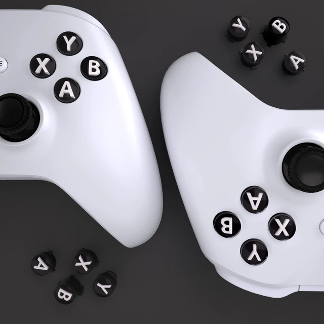 Alt view image 6 of 7 - eXtremeRate ABXY Buttons for Xbox Series X & S Controller, Three-Tone Black & Clear with White Classic Symbols Action Keys Replacement Buttons for Xbox One S/X, Elite Series 2 & 1 Wireless Controller