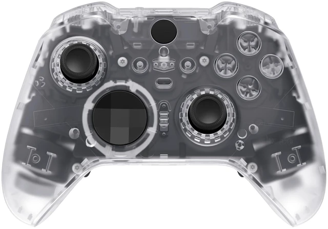 Alt view image 6 of 7 - eXtremeRate Full Set Shell Buttons for Xbox One Elite Series 2 Controller, Clear Replacement Faceplate Back Plate Bottom Shell Case with Buttons for Xbox Elite Series 2 Core Controller - Model 1797