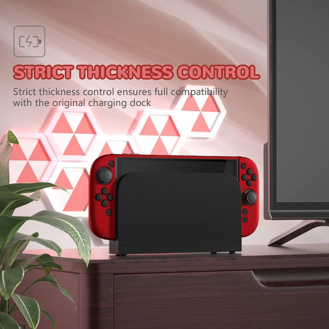 Alt view image 4 of 7 - PlayVital Hard Case for Nintendo Switch 2 with Extra Stand & Thumb Grip Caps | Split Design, Dockable Protective Full-Body Shell Cover for Nintendo Switch 2 | Solid Color Series (Scarlet Red)