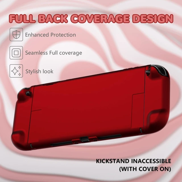 Alt view image 5 of 7 - PlayVital Hard Case for Nintendo Switch 2 with Extra Stand & Thumb Grip Caps | Split Design, Dockable Protective Full-Body Shell Cover for Nintendo Switch 2 | Solid Color Series (Scarlet Red)