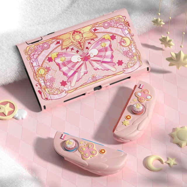 Alt view image 2 of 7 - PlayVital Magic Wings Protective Case with Stand for Nintendo Switch 2 | Joycon Silicone Grips, PC Console Hard Shell, 2 Joystick Caps | Cute Animal Accessories Dockable Cover for Switch 2 - Pink