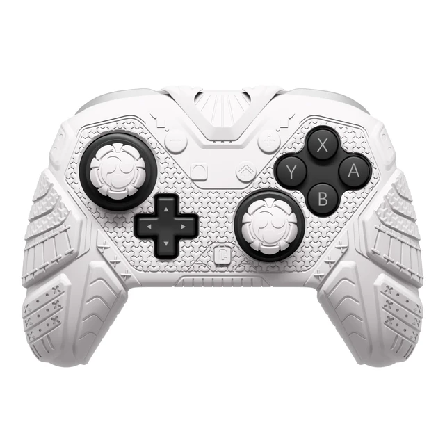 Alt view image 7 of 7 - PlayVital for Nintendo Switch 2 Pro Controller Skin Cover Samurai Armor Edition Silicone Case for Switch 2 Pro Controller with Back Button Caps & Thumb Grip & Sticker, Shockproof - White