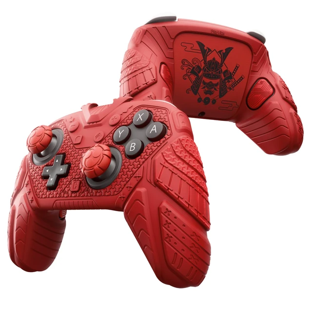 Main image of PlayVital for Nintendo Switch 2 Pro Controller Skin Cover Samurai Armor Edition Silicone Case for Switch 2 Pro Controller with Back Button Caps & Thumb Grip & Sticker, Shockproof - Red