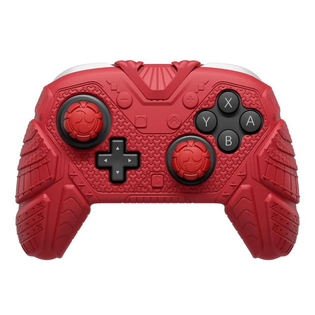Alt view image 7 of 7 - PlayVital for Nintendo Switch 2 Pro Controller Skin Cover Samurai Armor Edition Silicone Case for Switch 2 Pro Controller with Back Button Caps & Thumb Grip & Sticker, Shockproof - Red