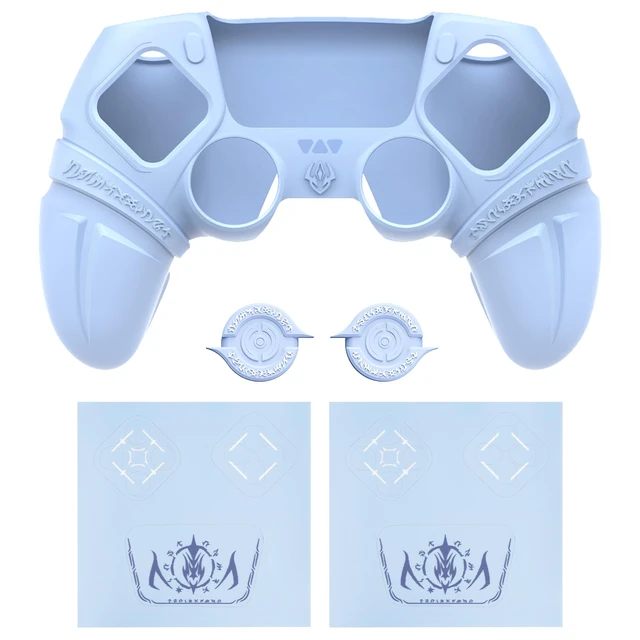 Alt view image 2 of 7 - PlayVital Runes Edition Silicone Cover Skin for ps5 Controller with Thumb Grips & Touchpad Skin & D-pad Area Sticker, Anti-slip Controller Grip Cover Compatible with ps5 Charging Dock- Blue