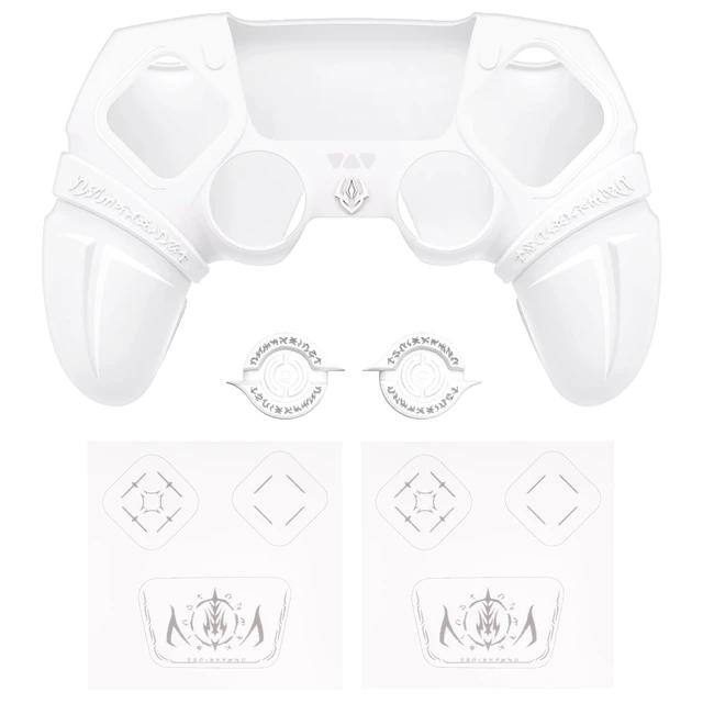 Alt view image 2 of 7 - PlayVital Runes Edition Silicone Cover Skin for ps5 Controller with Thumb Grips & Touchpad Skin & D-pad Area Sticker, Anti-Slip Controller Grip Cover Compatible with ps5 Charging Dock- White