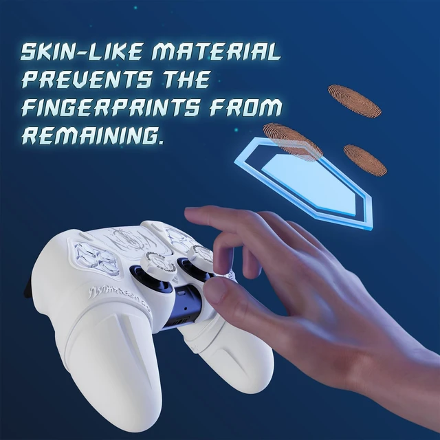 Alt view image 3 of 7 - PlayVital Runes Edition Silicone Cover Skin for ps5 Controller with Thumb Grips & Touchpad Skin & D-pad Area Sticker, Anti-Slip Controller Grip Cover Compatible with ps5 Charging Dock- White