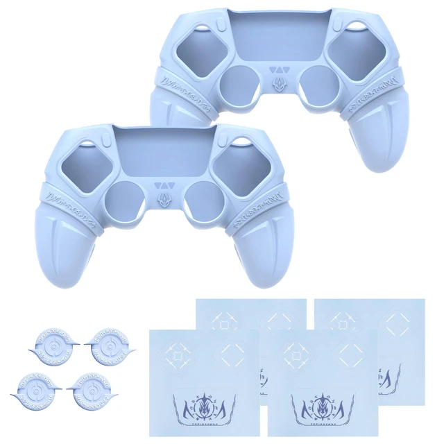 Alt view image 2 of 7 - PlayVital 2 Pack Runes Edition Silicone Cover Skin for ps5 Controller with Thumb Grips & Touchpad Skin & D-pad Area Sticker, Anti-slip Controller Grip Case Compatible with ps5 Charging Dock- Blue