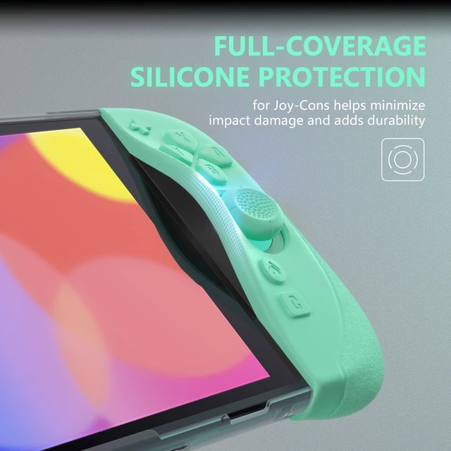 Alt view image 4 of 7 - playvital Ranger Protective Case for Nintendo Switch 2 with Stand | Ergonomic Anti-Slip Silicone Grips, Dockable Hard Shell, 4 Thumbstick Caps | Quick-Release-Joycon Design, Soft Violet & Mint Green