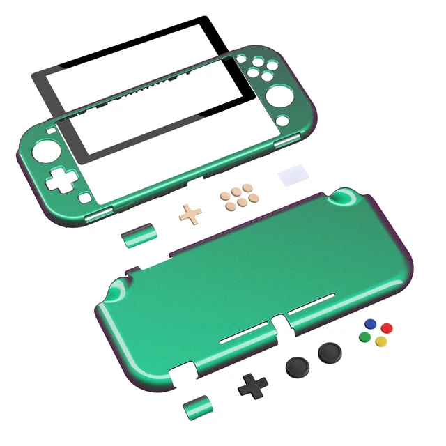 Alt view image 2 of 7 - PlayVital Glossy Chameleon Green Purple Protective Case for Nintendo Switch Lite, Hard Cover Protector for Nintendo Switch Lite - 1 x Black Border Tempered Glass Screen Protector Included