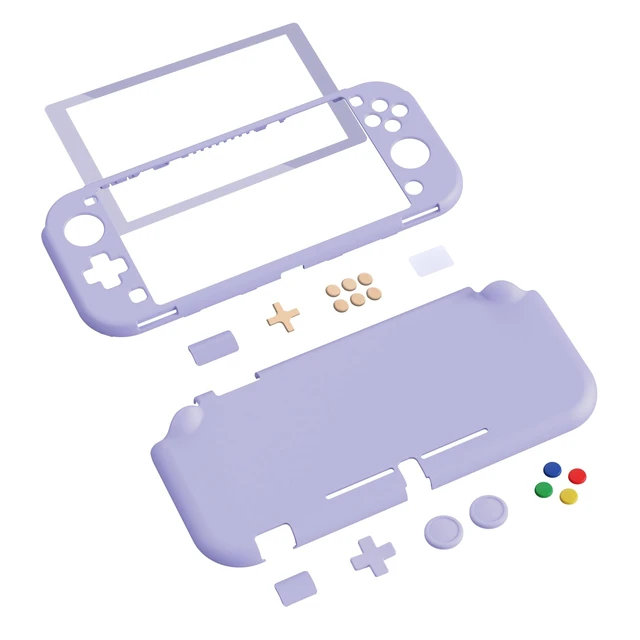 Alt view image 2 of 7 - PlayVital Light Violet Protective Grip Case for Nintendo Switch Lite, Hard Cover Protector for Nintendo Switch Lite - Screen Protector & Thumb Grips & Buttons Caps Stickers Included