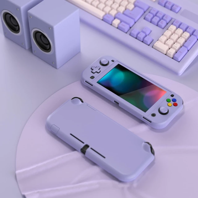 Alt view image 3 of 7 - PlayVital Light Violet Protective Grip Case for Nintendo Switch Lite, Hard Cover Protector for Nintendo Switch Lite - Screen Protector & Thumb Grips & Buttons Caps Stickers Included