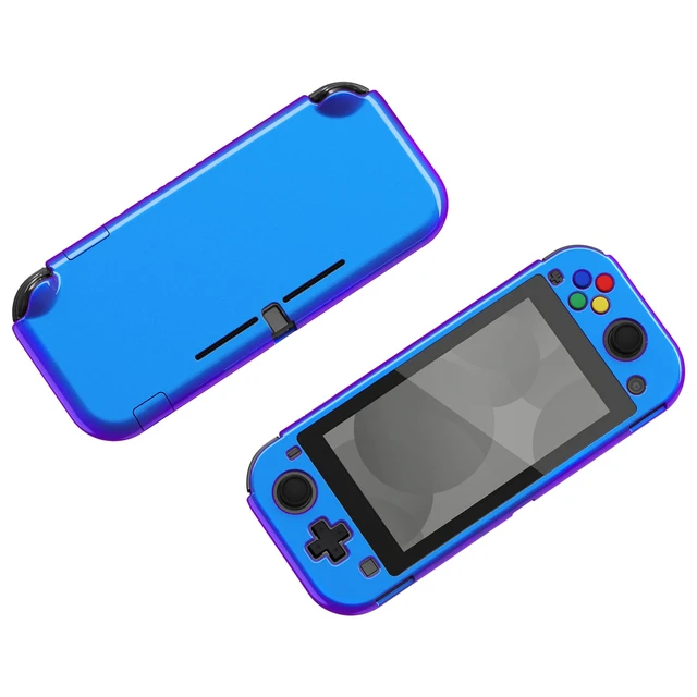 Alt view image 7 of 7 - PlayVital Glossy Chameleon Purple Blue Protective Case for Nintendo Switch Lite, Hard Cover Protector for Nintendo Switch Lite - 1 x Black Border Tempered Glass Screen Protector Included