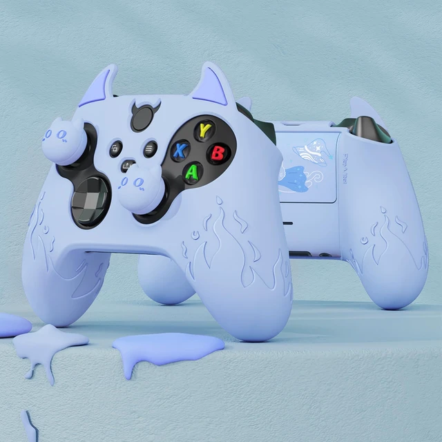 Alt view image 3 of 7 - PlayVital Halloween Cute Demon Silicone Cover for Xbox Series X/S Controller, Kawaii Anti-Slip Controller Skin Grip Protector for Xbox Core Wireless Controller with Thumb Grip Caps - Blue