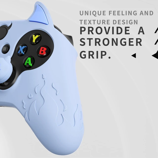 Alt view image 5 of 7 - PlayVital Halloween Cute Demon Silicone Cover for Xbox Series X/S Controller, Kawaii Anti-Slip Controller Skin Grip Protector for Xbox Core Wireless Controller with Thumb Grip Caps - Blue
