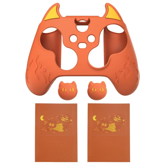 Alt view image 2 of 7 - PlayVital Halloween Cute Demon Silicone Cover for Xbox Series X/S Controller, Kawaii Anti-Slip Controller Skin Grip Protector for Xbox Core Wireless Controller with Thumb Grip Caps - Burnt Orange