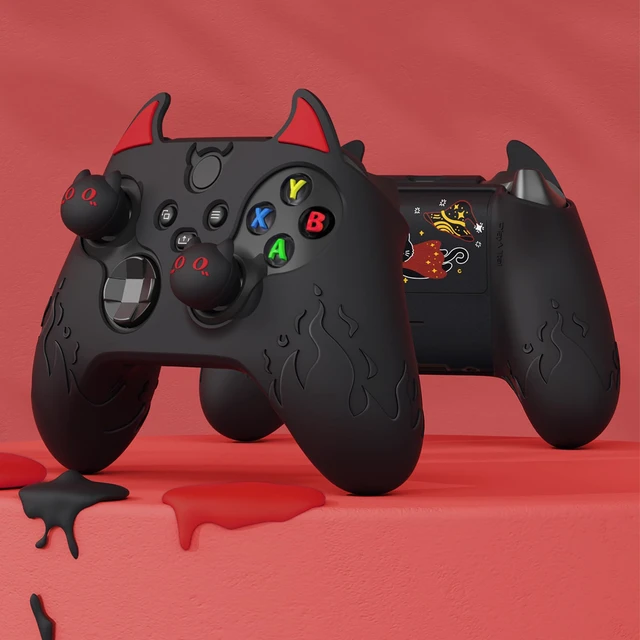 Alt view image 3 of 7 - PlayVital Halloween Cute Demon Silicone Cover for Xbox Series X/S Controller, Kawaii Anti-Slip Controller Skin Grip Protector for Xbox Core Wireless Controller with Thumb Grip Caps - Black