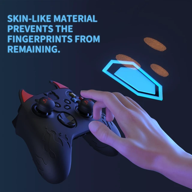 Alt view image 4 of 7 - PlayVital Halloween Cute Demon Silicone Cover for Xbox Series X/S Controller, Kawaii Anti-Slip Controller Skin Grip Protector for Xbox Core Wireless Controller with Thumb Grip Caps - Black