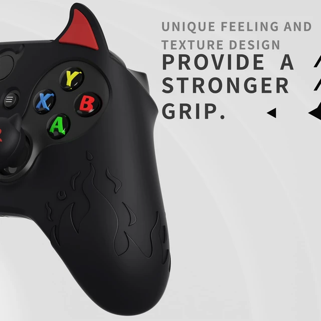 Alt view image 5 of 7 - PlayVital Halloween Cute Demon Silicone Cover for Xbox Series X/S Controller, Kawaii Anti-Slip Controller Skin Grip Protector for Xbox Core Wireless Controller with Thumb Grip Caps - Black