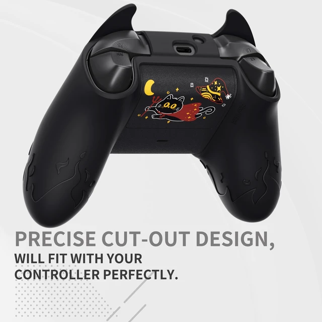 Alt view image 6 of 7 - PlayVital Halloween Cute Demon Silicone Cover for Xbox Series X/S Controller, Kawaii Anti-Slip Controller Skin Grip Protector for Xbox Core Wireless Controller with Thumb Grip Caps - Black
