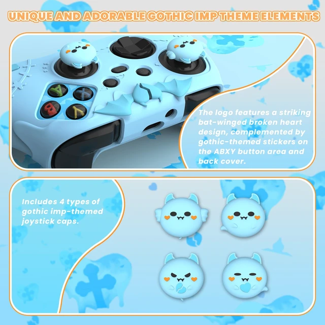 Alt view image 3 of 7 - PlayVital Gothic Imp Series Cute Silicone Skin for Xbox Series X & S Controller, Anti-Slip Grip Silicone Cover, Protective Silicone Case for Xbox Core Controller with Thumb Grips, Black