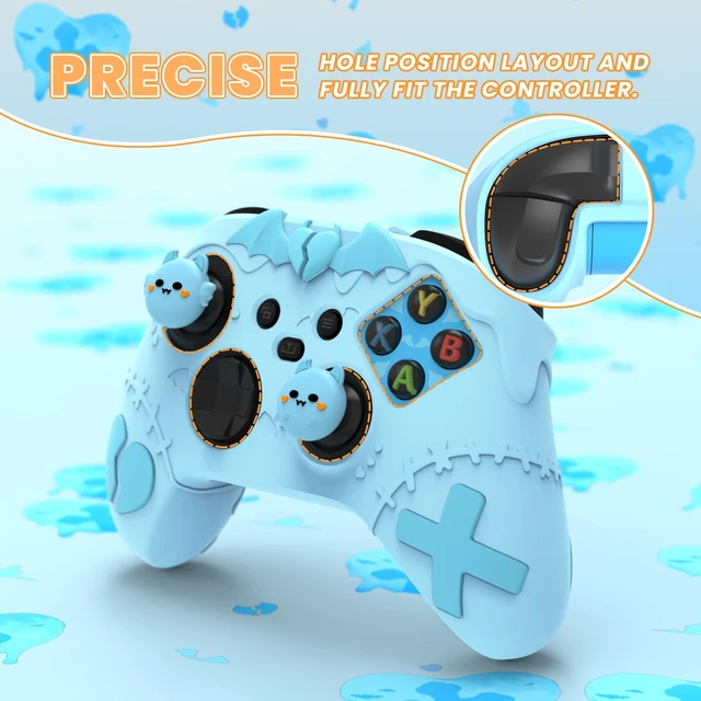 Alt view image 6 of 7 - PlayVital Gothic Imp Series Cute Silicone Skin for Xbox Series X & S Controller, Anti-Slip Grip Silicone Cover, Protective Silicone Case for Xbox Core Controller with Thumb Grips, Black