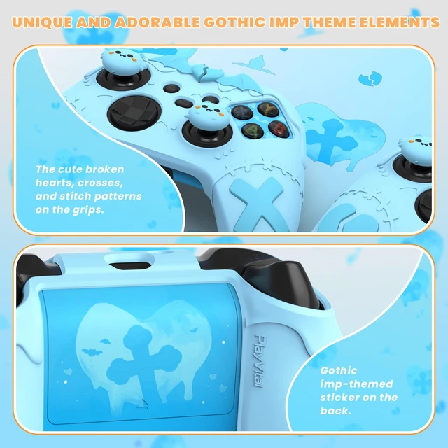 Alt view image 5 of 7 - PlayVital Gothic Imp Series Cute Silicone Skin for Xbox Series X & S Controller, Anti-Slip Grip Silicone Cover, Protective Silicone Case for Xbox Core Controller with Thumb Grips, Black
