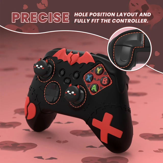Alt view image 5 of 7 - PlayVital Gothic Imp Series Cute Silicone Skin for Xbox Series X & S Controller, Anti-Slip Grip Silicone Cover, Protective Silicone Case for Xbox Core Controller with Thumb Grips, Black