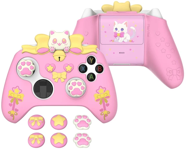 Main image of PlayVital Cute Silicone Controller Skin for Xbox Series X/S - Sweetheart Kitty Anti-Slip Grip Cover with 6 Thumb Grips & Stickers - Soft Rubber Protector for Xbox Core Controller Accessories, Pink
