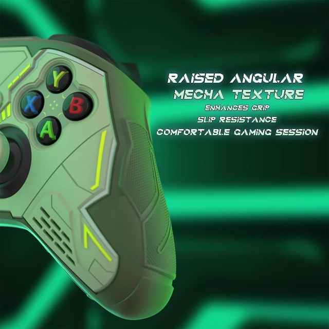 Alt view image 4 of 7 - playvital Stellar Mecha Silicone Cover Skin for Xbox Series X/S Controller, Anti-slip Grip Protector with Thumb Grips & Sticker for Xbox Core Wireless Controller - Army Green & Sage Green
