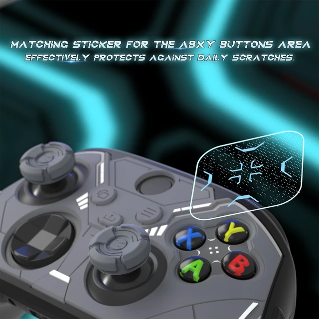 Alt view image 7 of 7 - playvital Stellar Mecha Silicone Cover Skin for Xbox Series X/S Controller, Anti-slip Grip Protector with Thumb Grips & Sticker for Xbox Core Wireless Controller - Black & Gunmetal Gray