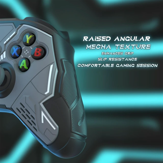 Alt view image 4 of 7 - playvital Stellar Mecha Silicone Cover Skin for Xbox Series X/S Controller, Anti-slip Grip Protector with Thumb Grips & Sticker for Xbox Core Wireless Controller - Black & Gunmetal Gray