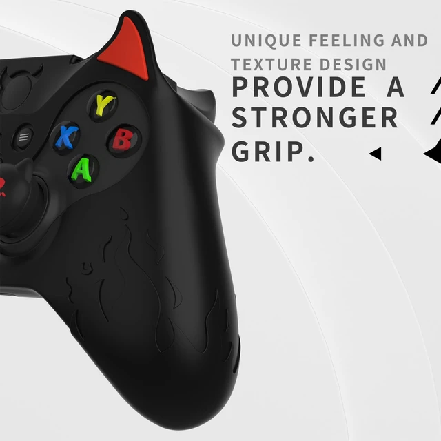 Alt view image 5 of 7 - PlayVital Cute Demon Silicone Case Cover for Xbox Elite Wireless Controller Series 2, Kawaii Anti-Slip Shockproof Controller Skin Grip for Xbox Elite Series 2 Core with Thumb Grip Caps - Black
