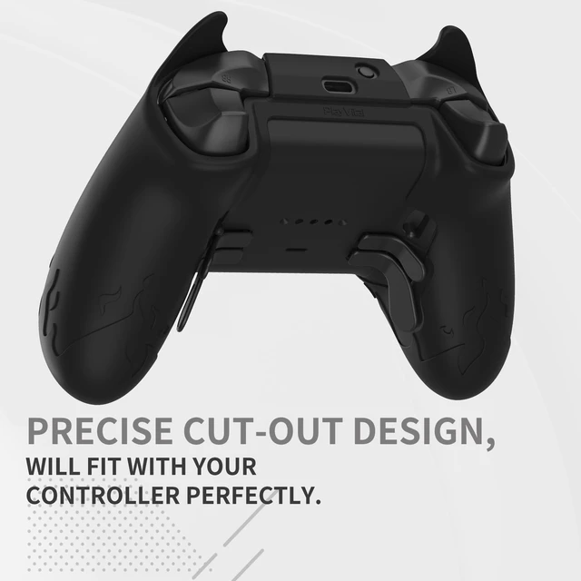 Alt view image 6 of 7 - PlayVital Cute Demon Silicone Case Cover for Xbox Elite Wireless Controller Series 2, Kawaii Anti-Slip Shockproof Controller Skin Grip for Xbox Elite Series 2 Core with Thumb Grip Caps - Black