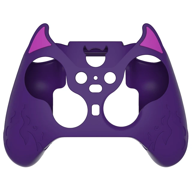 Alt view image 6 of 7 - playvital Cute Demon Silicone Case Cover for Xbox Elite Wireless Controller Series 2, Kawaii Anti-Slip Shockproof Controller Skin Grip for Xbox Elite Series 2 Core with Thumb Grip Caps - Purple