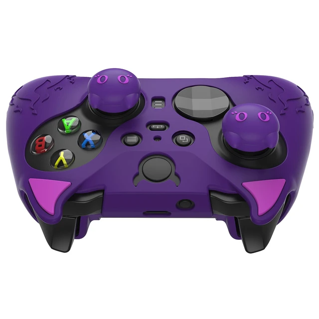 Alt view image 7 of 7 - playvital Cute Demon Silicone Case Cover for Xbox Elite Wireless Controller Series 2, Kawaii Anti-Slip Shockproof Controller Skin Grip for Xbox Elite Series 2 Core with Thumb Grip Caps - Purple
