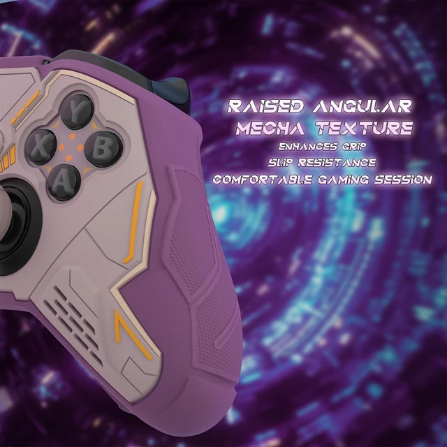 Alt view image 2 of 7 - PlayVital Stellar Mecha Silicone Cover Skin for Xbox Elite Series 2 & Elite Series 2 Core, Non-Slip Grip Protector for Xbox Elite 2 with Thumb Grips & Stickers, Rosy Brown & Purple