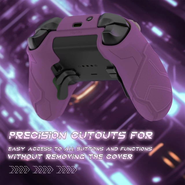 Alt view image 5 of 7 - PlayVital Stellar Mecha Silicone Cover Skin for Xbox Elite Series 2 & Elite Series 2 Core, Non-Slip Grip Protector for Xbox Elite 2 with Thumb Grips & Stickers, Rosy Brown & Purple