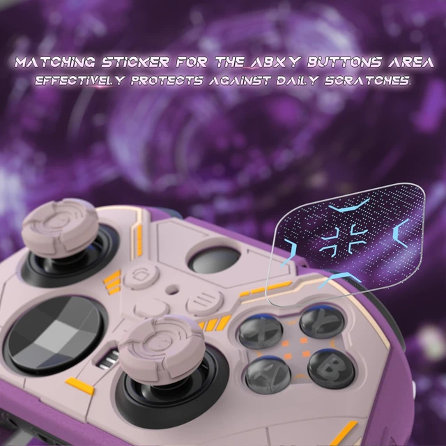 Alt view image 4 of 7 - PlayVital Stellar Mecha Silicone Cover Skin for Xbox Elite Series 2 & Elite Series 2 Core, Non-Slip Grip Protector for Xbox Elite 2 with Thumb Grips & Stickers, Rosy Brown & Purple