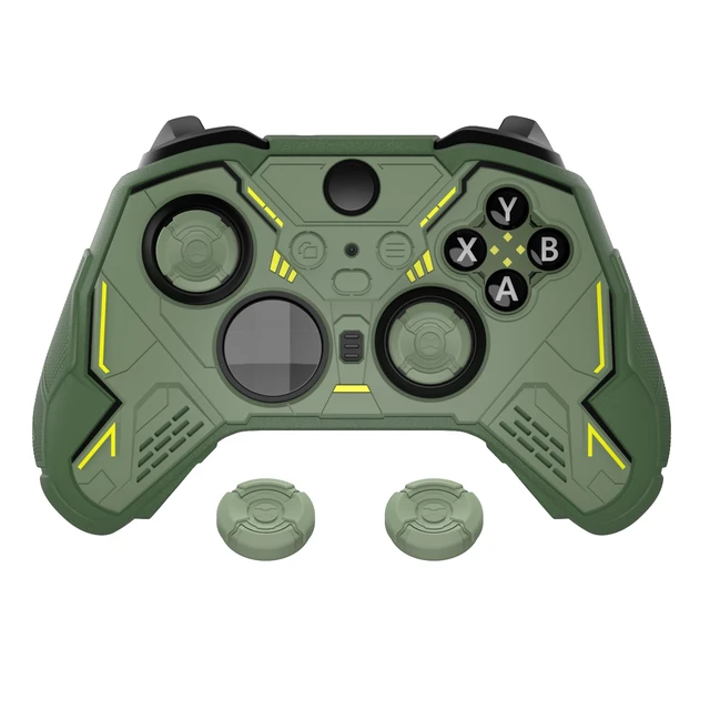 Main image of PlayVital Stellar Mecha Silicone Cover Skin for Xbox Elite Series 2 & Elite Series 2 Core, Non-Slip Grip Protector for Xbox Elite 2 with Thumb Grips & Stickers, Army Green & Racing Green