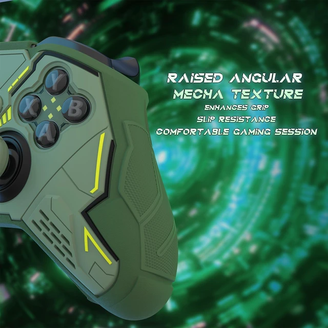 Alt view image 2 of 7 - PlayVital Stellar Mecha Silicone Cover Skin for Xbox Elite Series 2 & Elite Series 2 Core, Non-Slip Grip Protector for Xbox Elite 2 with Thumb Grips & Stickers, Army Green & Racing Green