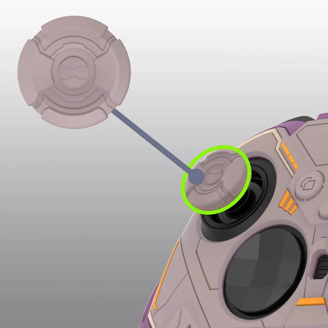 Alt view image 6 of 7 - PlayVital Stellar Mecha Silicone Cover Skin for Xbox Elite Series 2 & Elite Series 2 Core, Non-Slip Grip Protector for Xbox Elite 2 with Thumb Grips & Stickers, Rosy Brown & Purple