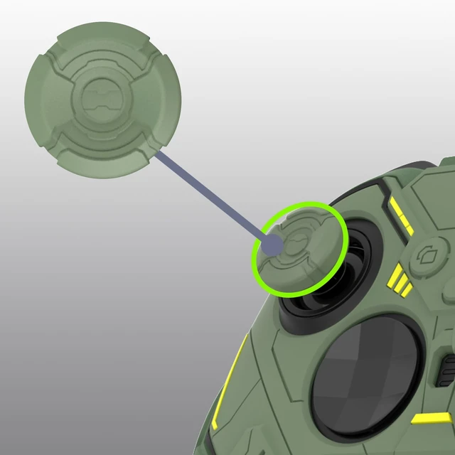 Alt view image 6 of 7 - PlayVital Stellar Mecha Silicone Cover Skin for Xbox Elite Series 2 & Elite Series 2 Core, Non-Slip Grip Protector for Xbox Elite 2 with Thumb Grips & Stickers, Army Green & Racing Green